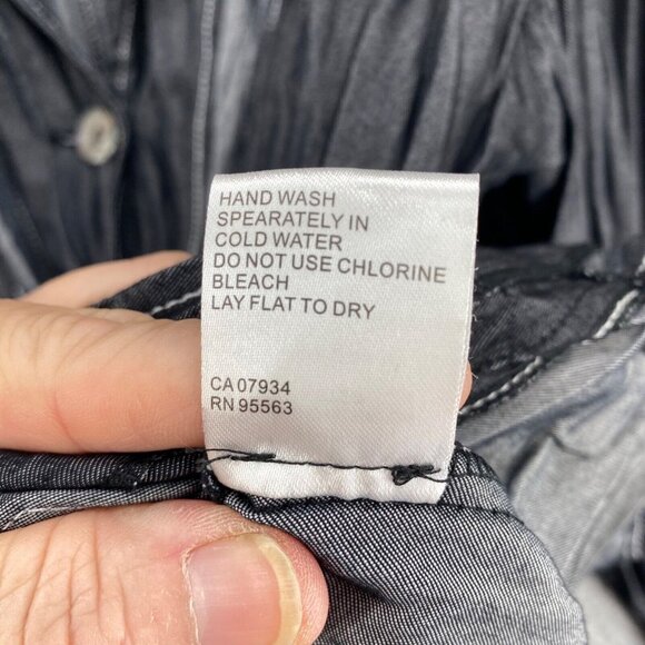 Simon Chang Blazer Womens 14 Gray Pleated Button Up Pockets Lightweight Office - Picture 7 of 10